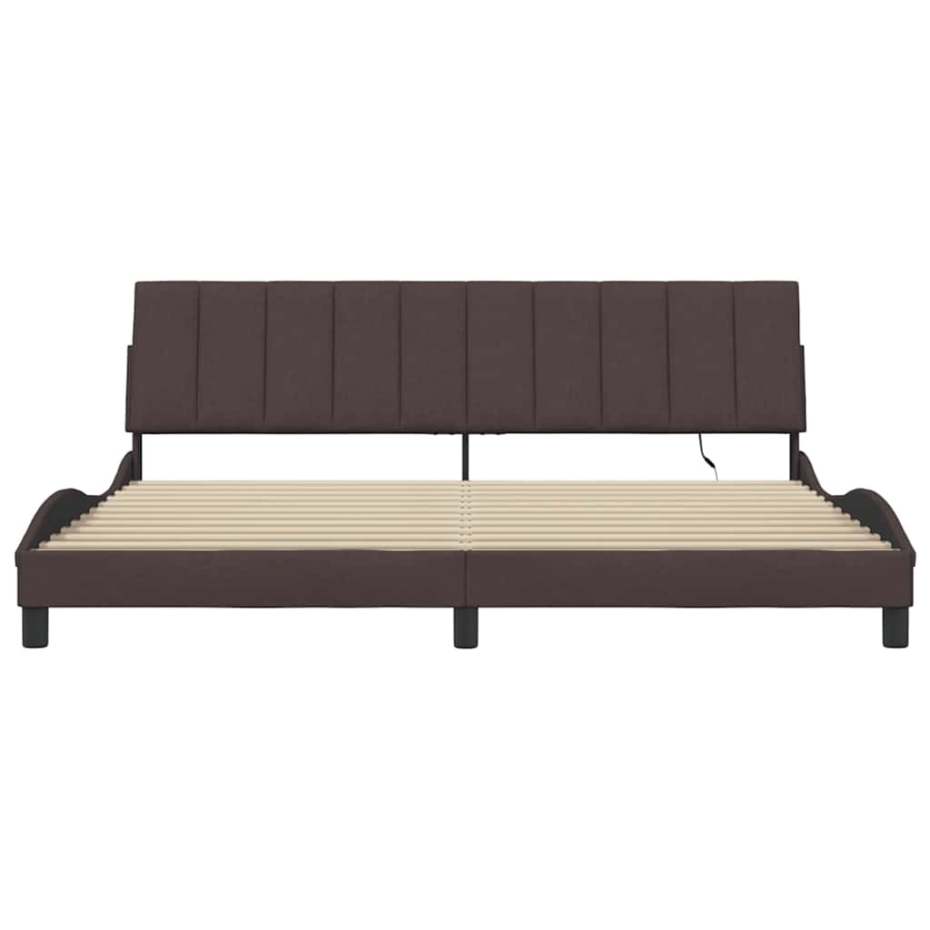 Giroletto senza Materasso Hanko Marrone Scuro 200x200cm Tessuto