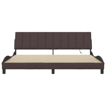 Giroletto senza Materasso Hanko Marrone Scuro 200x200cm Tessuto