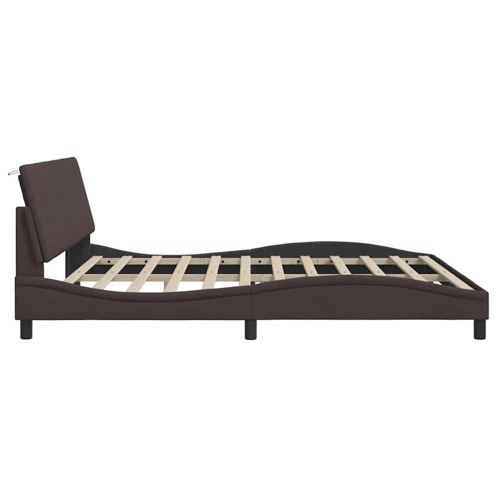 Giroletto senza Materasso Hanko Marrone Scuro 200x200cm Tessuto