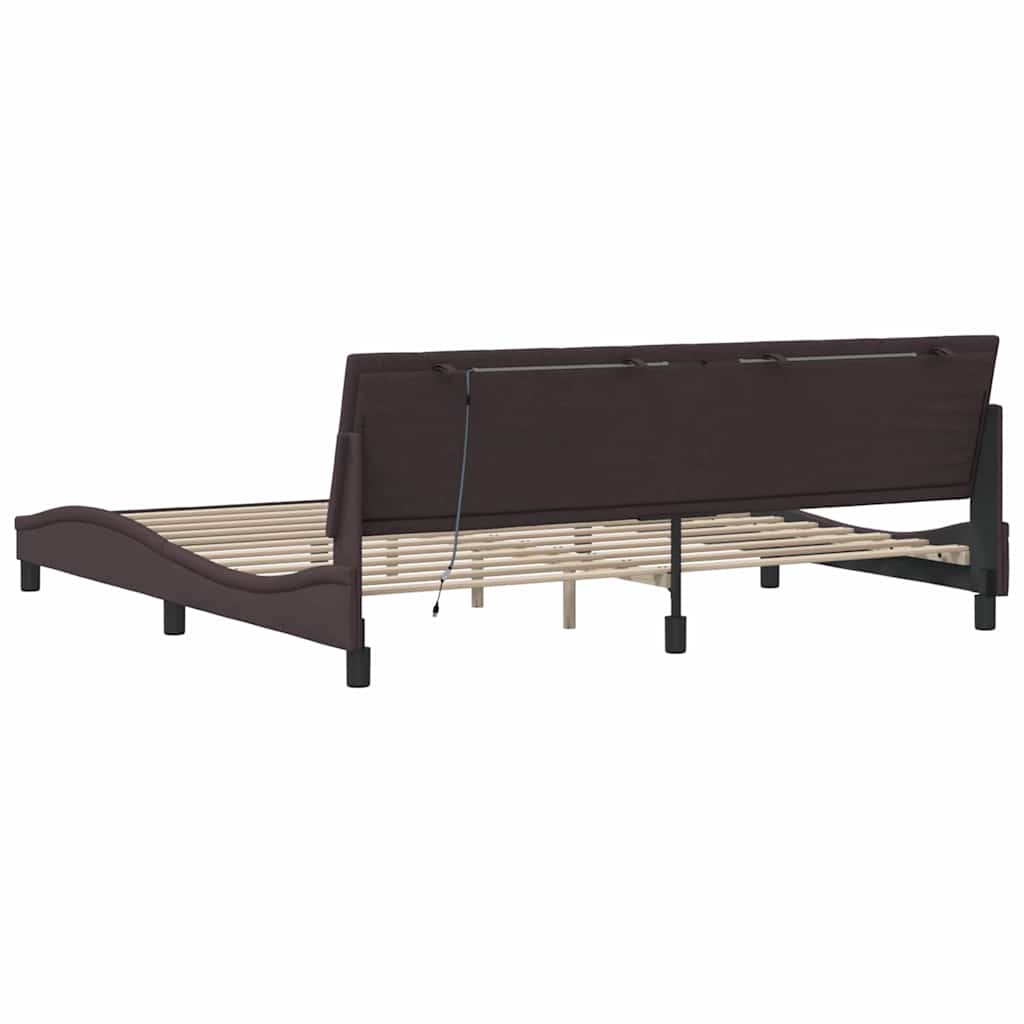 Giroletto senza Materasso Hanko Marrone Scuro 200x200cm Tessuto