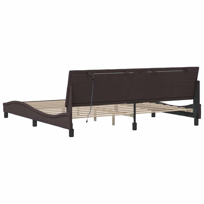 Giroletto senza Materasso Hanko Marrone Scuro 200x200cm Tessuto