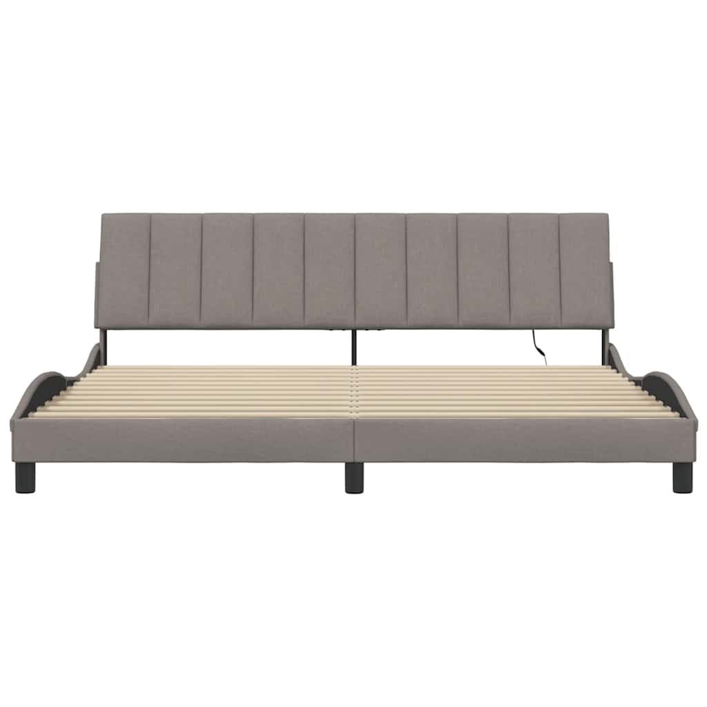 Giroletto senza Materasso Hanko Tortora 200x200 cm in Tessuto