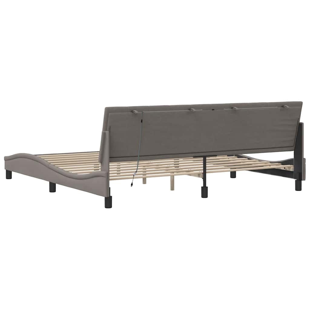 Giroletto senza Materasso Hanko Tortora 200x200 cm in Tessuto