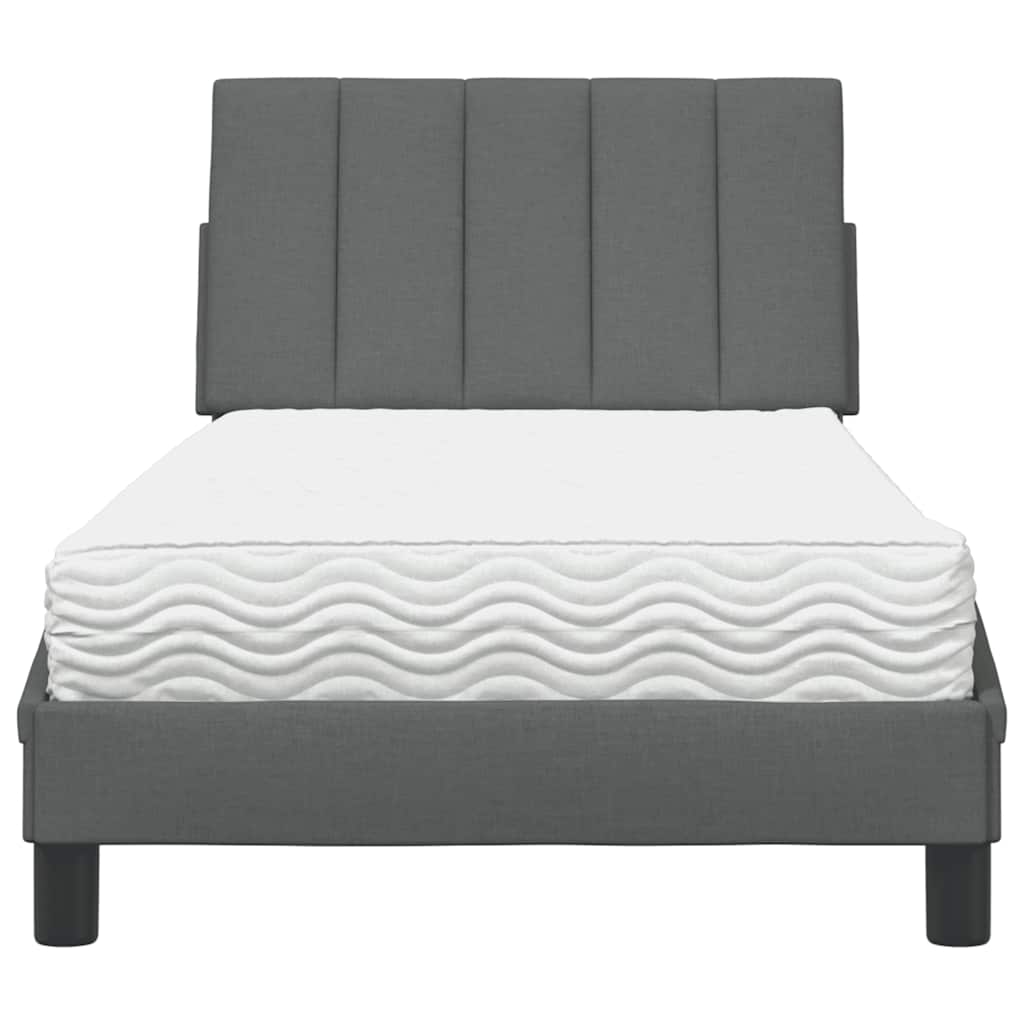 Letto con Materasso Grigio Scuro 80x200 cm in Tessuto - homemem39