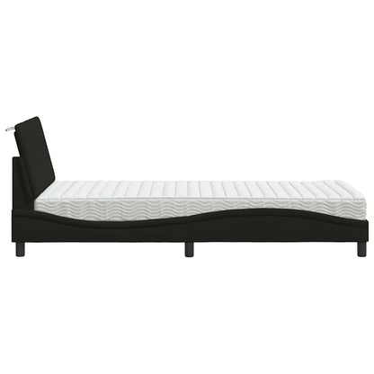 Letto con Materasso Hanko Nero 80x200 cm in Tessuto