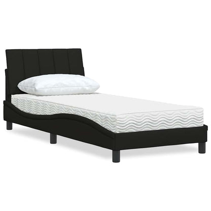 Letto con Materasso Hanko Nero 80x200 cm in Tessuto