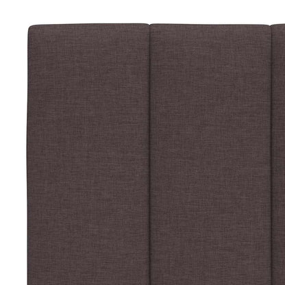 Letto con Materasso Hanko Marrone Scuro 80x200 cm in Tessuto
