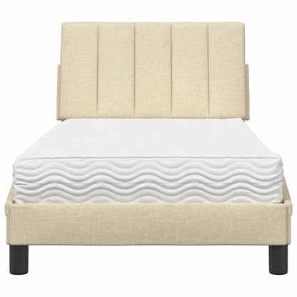 Letto con Materasso Hanko Crema 80x200 cm in Tessuto | homemem39