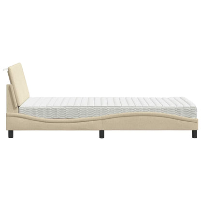 Letto con Materasso Hanko Crema 80x200 cm in Tessuto