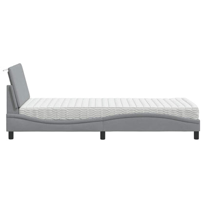 Letto con Materasso Hanko Grigio Chiaro 90x190 cm in Tessuto