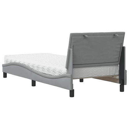 Letto con Materasso Grigio Chiaro 90x190 cm in Tessuto