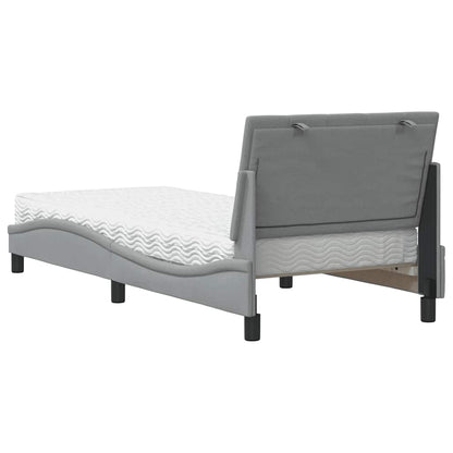 Letto con Materasso Hanko Grigio Chiaro 90x190 cm in Tessuto