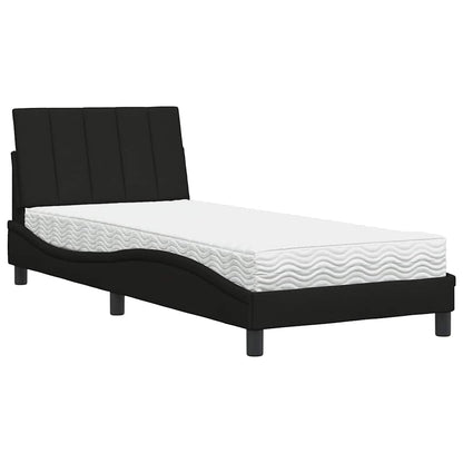Letto con Materasso Hanko Nero 90x190 cm in Tessuto | homemem39