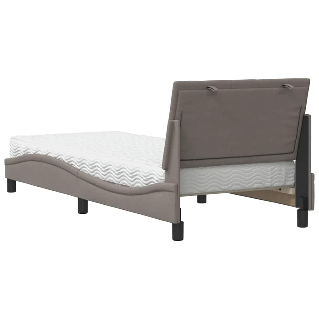 Letto con Materasso Tortora 90x190 cm in Tessuto