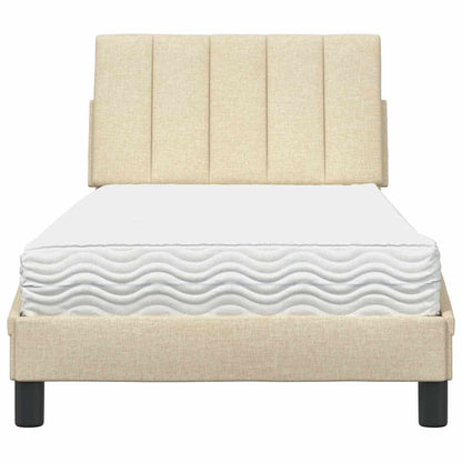 Letto con Materasso Crema 90x190 cm in Tessuto - homemem39