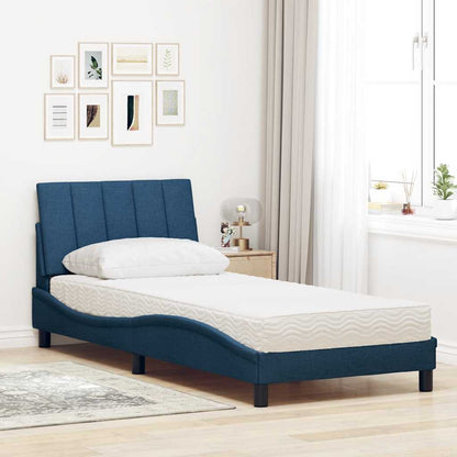 Letto con Materasso Hanko Blu 90x190 cm in Tessuto | homemem39