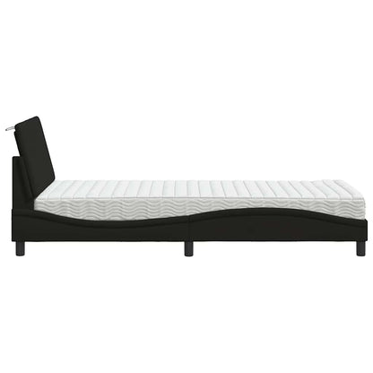 Letto con Materasso Nero 90x200 cm in Tessuto - homemem39