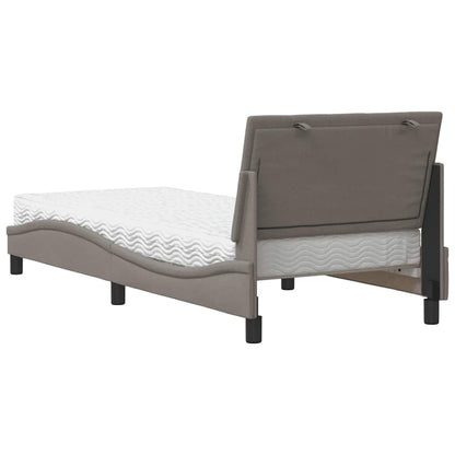 Letto con Materasso Tortora 90x200 cm in Tessuto