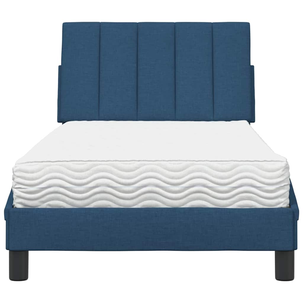 Letto con Materasso Hanko Blu 90x200 cm in Tessuto | homemem39