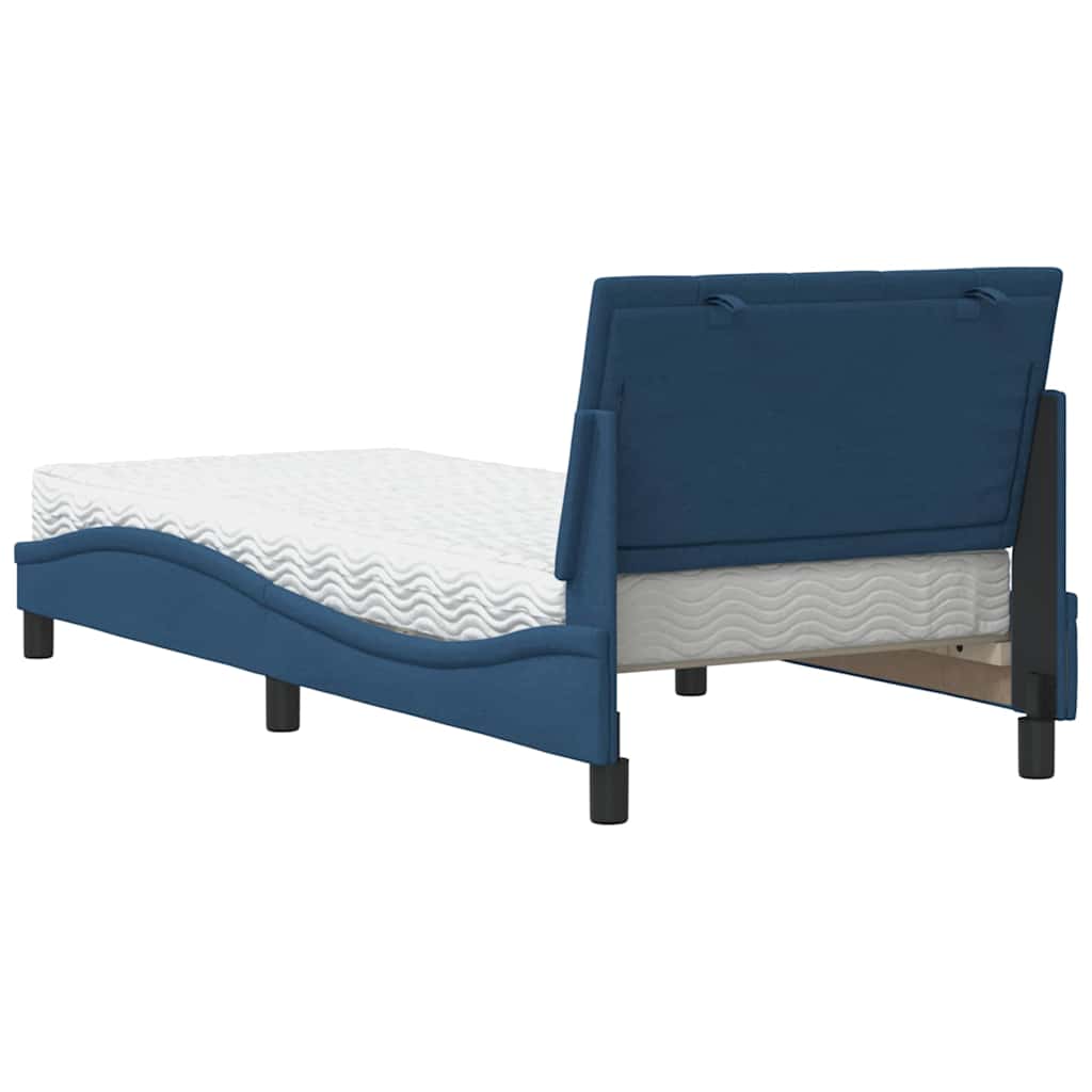 Letto con Materasso Hanko Blu 90x200 cm in Tessuto | homemem39