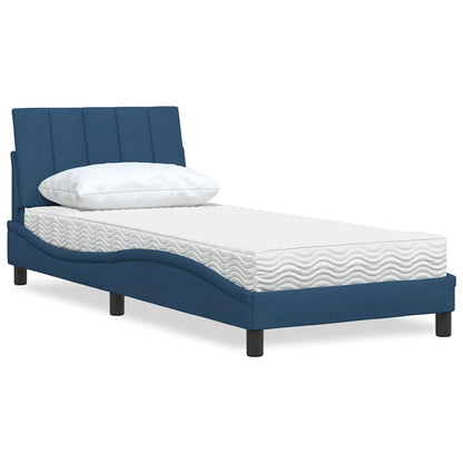 Letto con Materasso Hanko Blu 90x200 cm in Tessuto | homemem39