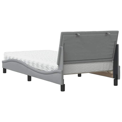Letto con Materasso Hanko Grigio Chiaro 100x200 cm in Tessuto | homemem39
