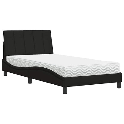 Letto con Materasso Hanko Nero 100x200 cm in Tessuto | homemem39