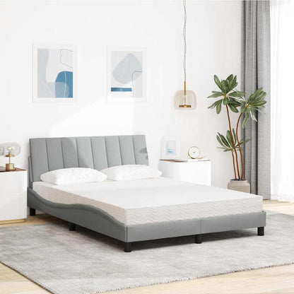 Letto con Materasso Hanko Grigio Chiaro 120x200cm Tessuto