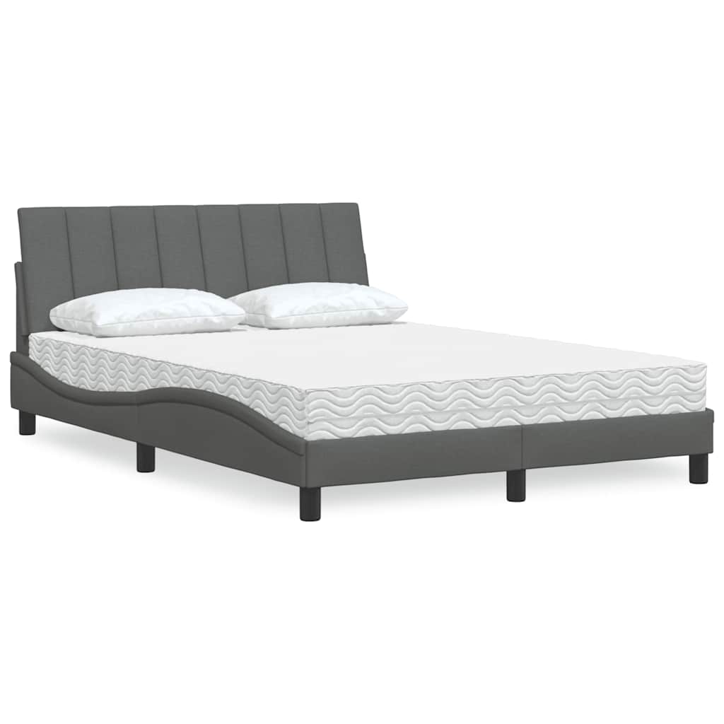 Letto con Materasso Hanko Grigio Scuro 120x200 cm Tessuto