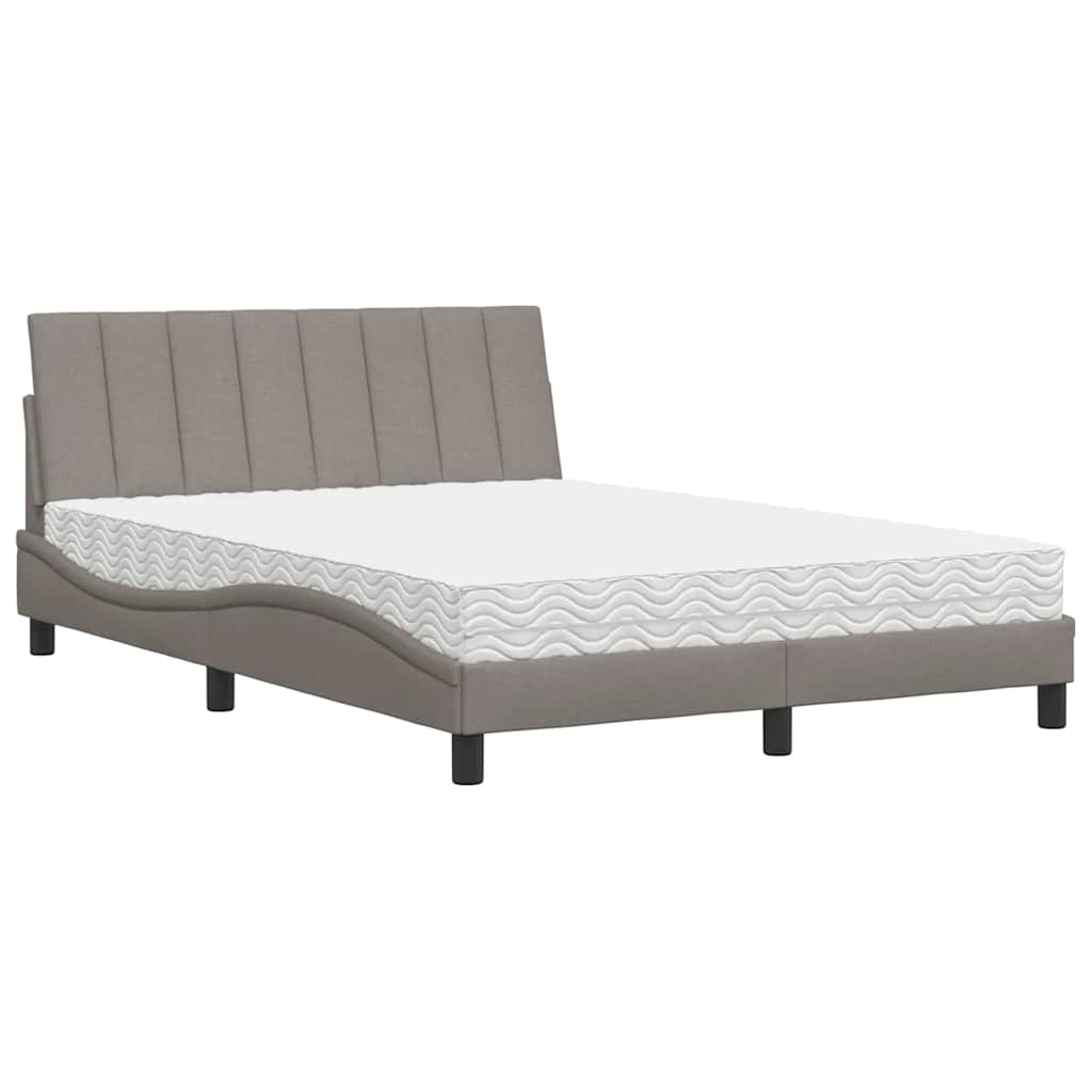 Letto con Materasso Hanko Tortora 120x200 cm in Tessuto