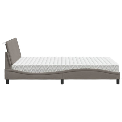 Letto con Materasso Hanko Tortora 120x200 cm in Tessuto