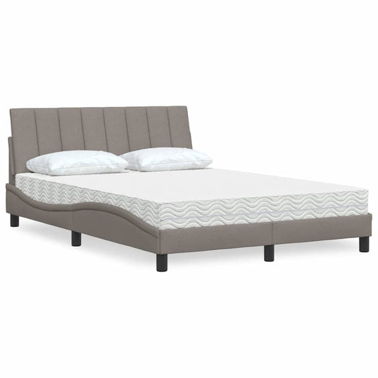 Letto con Materasso Hanko Tortora 120x200 cm in Tessuto