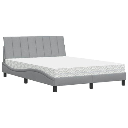 Letto con Materasso Grigio Chiaro 140x190cm Tessuto - homemem39