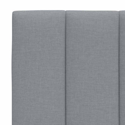 Letto con Materasso Hanko Grigio Chiaro 140x190cm Tessuto