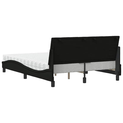 Letto con Materasso Hanko Nero 140x190 cm in Tessuto
