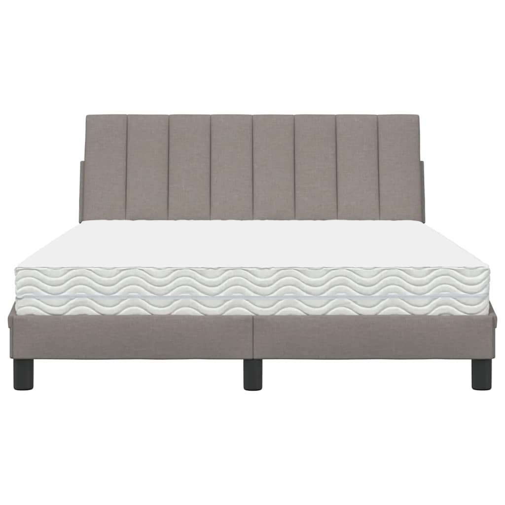 Letto con Materasso Tortora 140x190 cm in Tessuto - homemem39