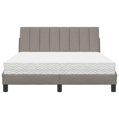 Letto con Materasso Tortora 140x190 cm in Tessuto - homemem39