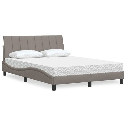 Letto con Materasso Tortora 140x190 cm in Tessuto - homemem39