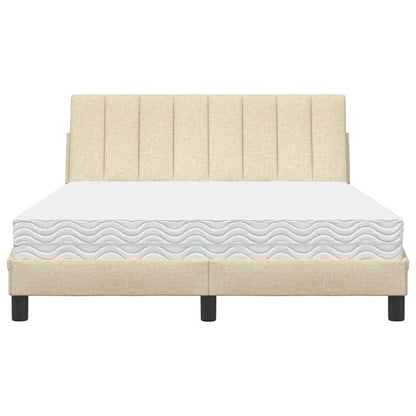 Letto con Materasso Crema 140x19 cm in Tessuto - homemem39