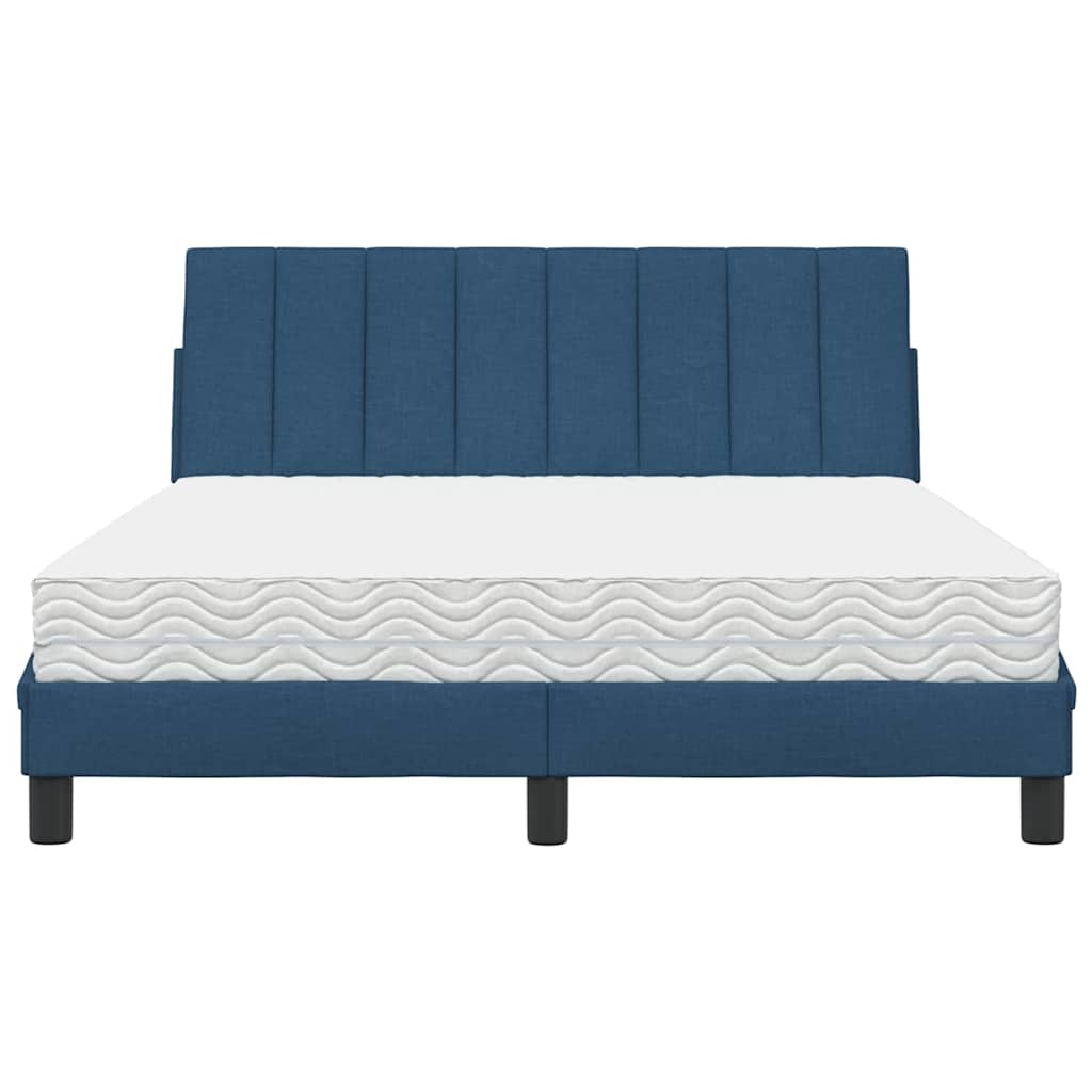 Letto con Materasso Hanko Blu 140x190 cm in Tessuto | homemem39