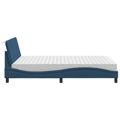 Letto con Materasso Hanko Blu 140x190 cm in Tessuto | homemem39