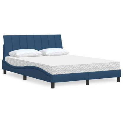Letto con Materasso Hanko Blu 140x190 cm in Tessuto | homemem39