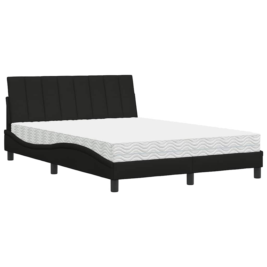 Letto con Materasso Nero 140x200 cm in Tessuto - homemem39
