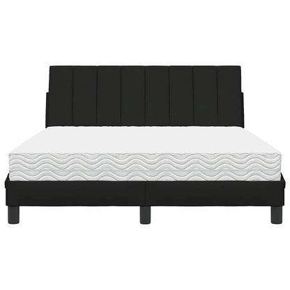 Letto con Materasso Nero 140x200 cm in Tessuto - homemem39