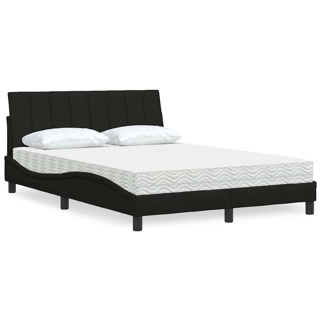 Letto con Materasso Nero 140x200 cm in Tessuto - homemem39