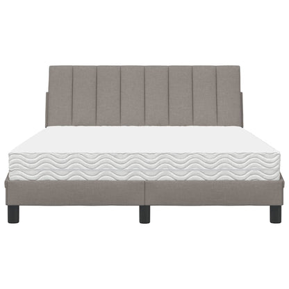 Letto con Materasso Hanko Tortora 140x200 cm in Tessuto - homemem39