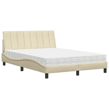 Letto con Materasso Crema 140x200 cm in Tessuto - homemem39