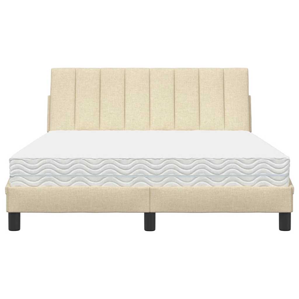 Letto con Materasso Crema 140x200 cm in Tessuto - homemem39