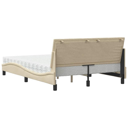 Letto con Materasso Crema 140x200 cm in Tessuto - homemem39