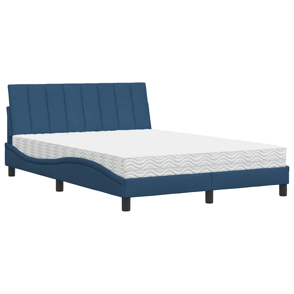 Letto con Materasso Hanko Blu 140x200 cm in Tessuto | homemem39